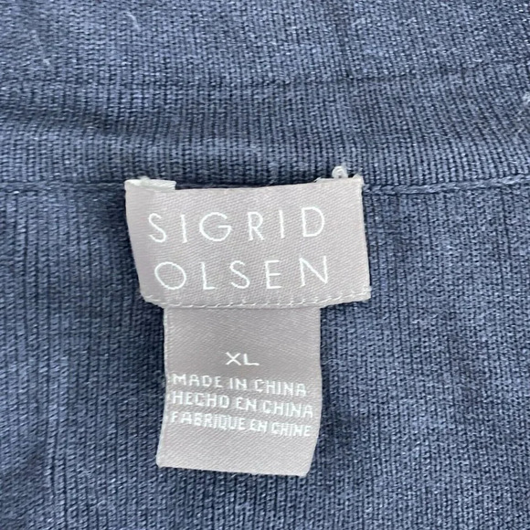Sigrid Olsen Womens Blue Open-Front Cardigan XL 2619 - Picture 4 of 8